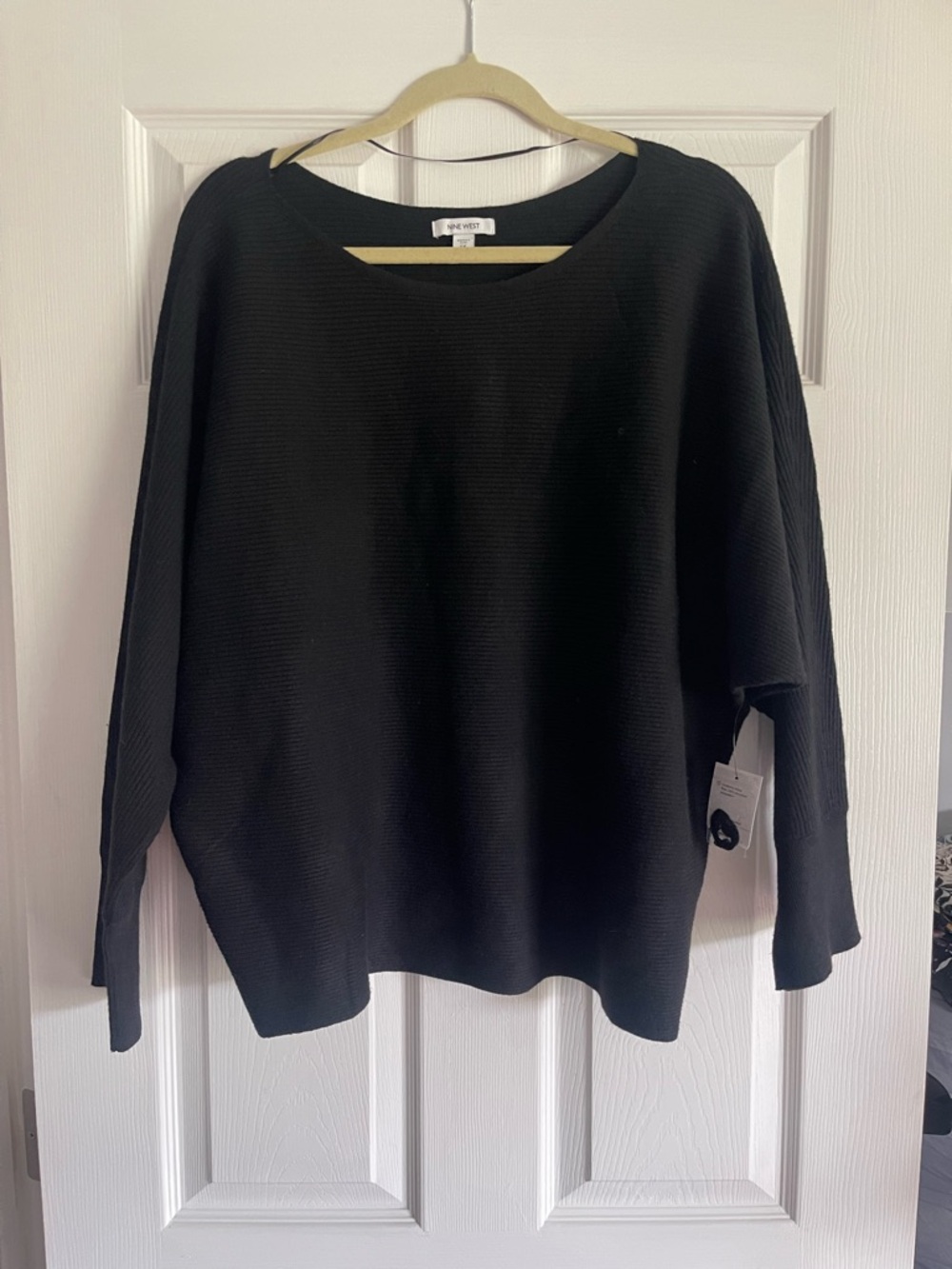 Nine West Black Crew Neck Sweater new with tags dolman sleeve plus size 1X